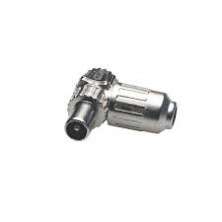 Conector Macho TV 9.5 acodado. Metalico AVALVA