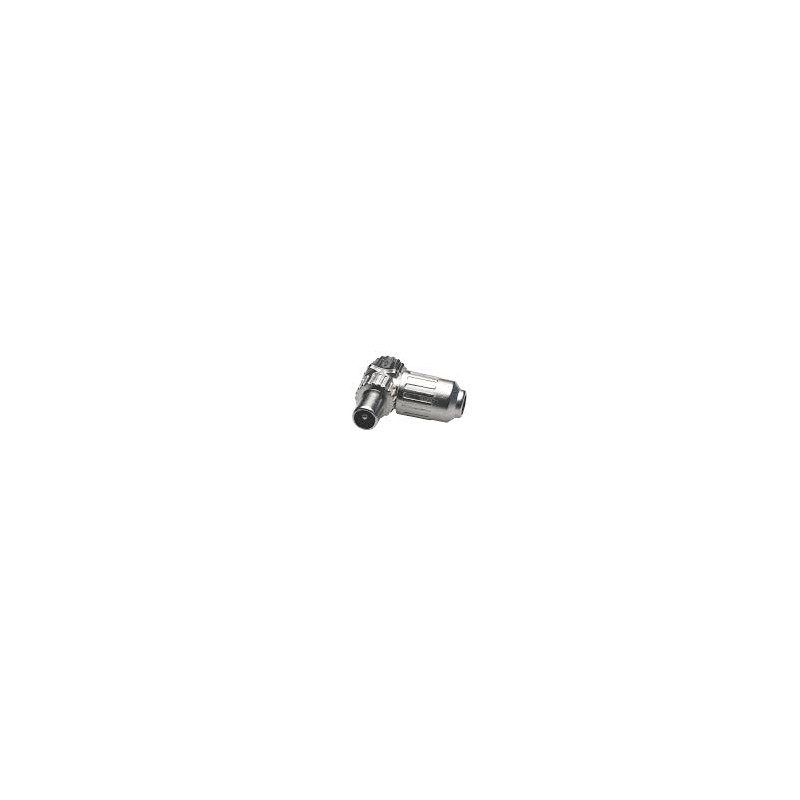 Conector Macho TV 9.5 acodado. Metalico AVALVA