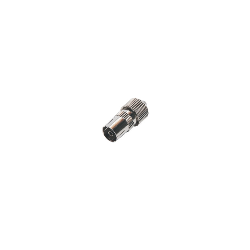 Conector Hembra TV metalica para Cable microcoaxiales AVALVA