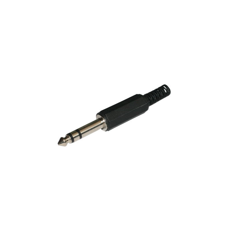 Conector Jack Macho estereo 6,3mm plastico AVALVA