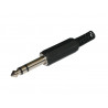 Conector Jack Macho estereo 6,3mm plastico AVALVA