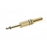 Conector Jack Macho mono 6,3mm metalico. Dorado AVALVA