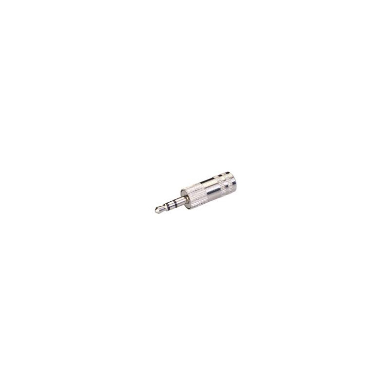 Conector Jack Macho estereo 6,3mm metalico. Dorado. Negro