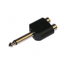 Conector Macho 6,3 mono-2 Hembras RCA AVALVA