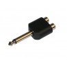 Conector Macho 6,3 mono-2 Hembras RCA AVALVA