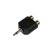 Conector Macho 3,5 mono-2 Hembras RCA AVALVA