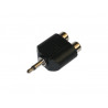 Conector Macho 3,5 mono-2 Hembras RCA AVALVA