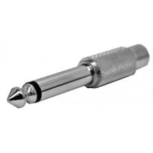 Conector Macho 6,3 mono-Hembra RCA. Metalico