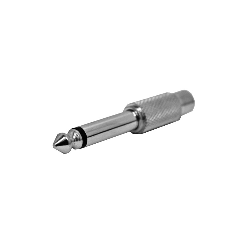 Conector Macho 6,3 mono-Hembra RCA. Metalico