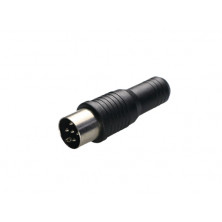 Conector Macho DIN 5P 90g-Hembra 3,5 estereo AVALVA