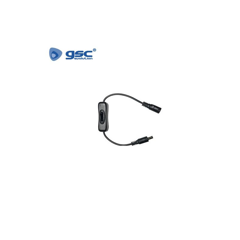 Cable para tira de LED 24V jack macho - hembra DC + interruptor 360mm GSC C1/150