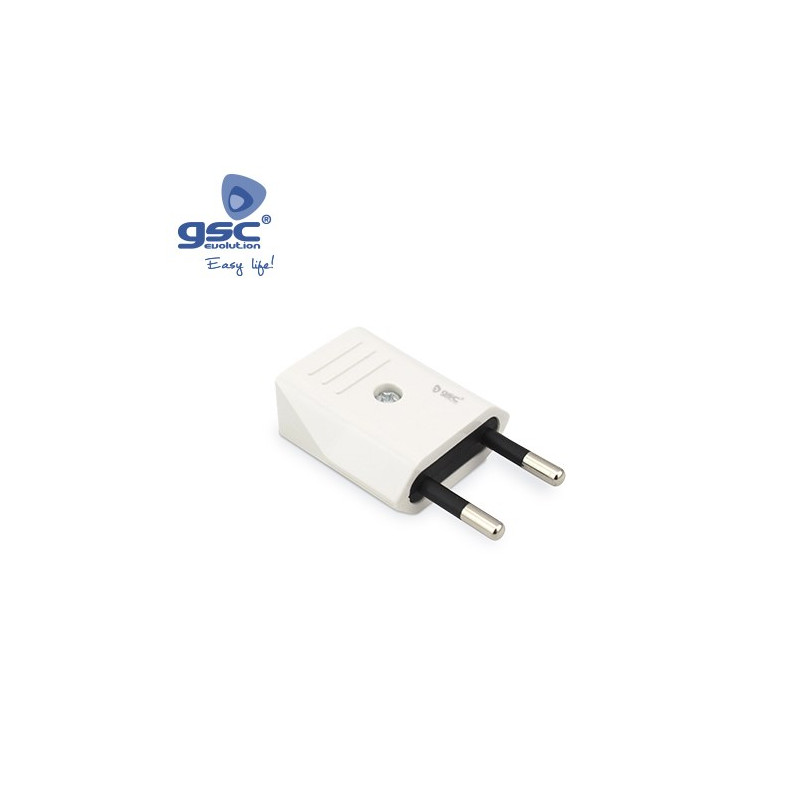 Clavija 10A 220V Blanco Policarbonato Diámetro 4,0mm Retractilado GSC C50/1000