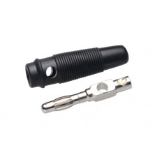 Banana biconexion 4mm Negra AVALVA