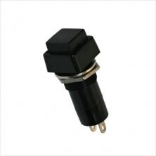 Pulsadores cuadrado c/abierto. Negro AVALVA