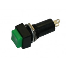 Pulsadores cuadrado c/abierto. Verde AVALVA