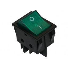 Interruptor bipolar luminoso 166A. Homologado. Tecla verde AVALVA