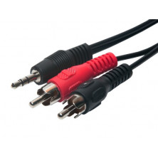 Conexion Jack 3,5mm Audio a 2 RCA Machos 6m AVALVA