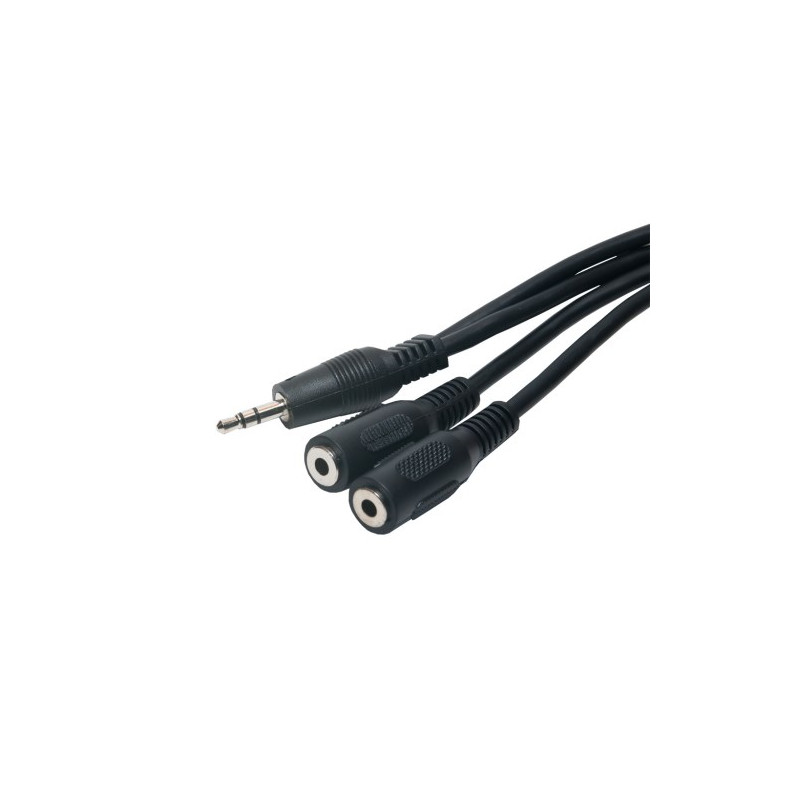 Conexion audio 3,5M estereo-2H 3,5 estereo. 0,5m. AVALVA