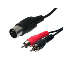 Conexión audio 2M RCA-DIN 5P 45g estéreo OUT 1,5m AVALVA