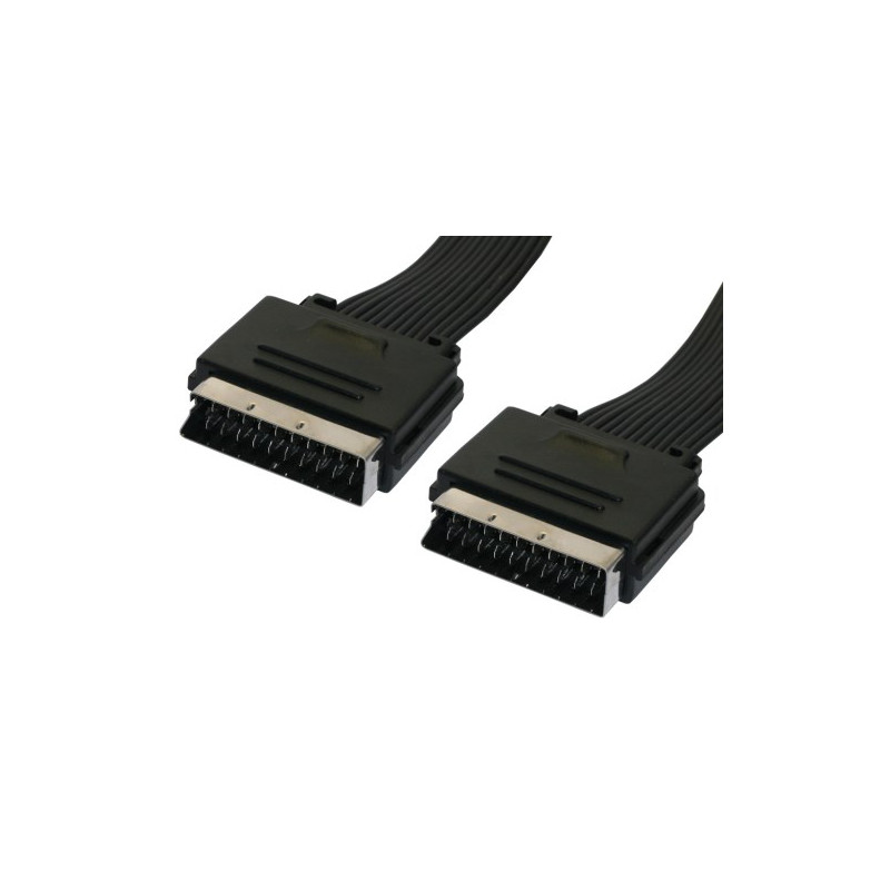 Conexion audio/video 2M peri 21P, Cable plano. 0,5m AVALVA