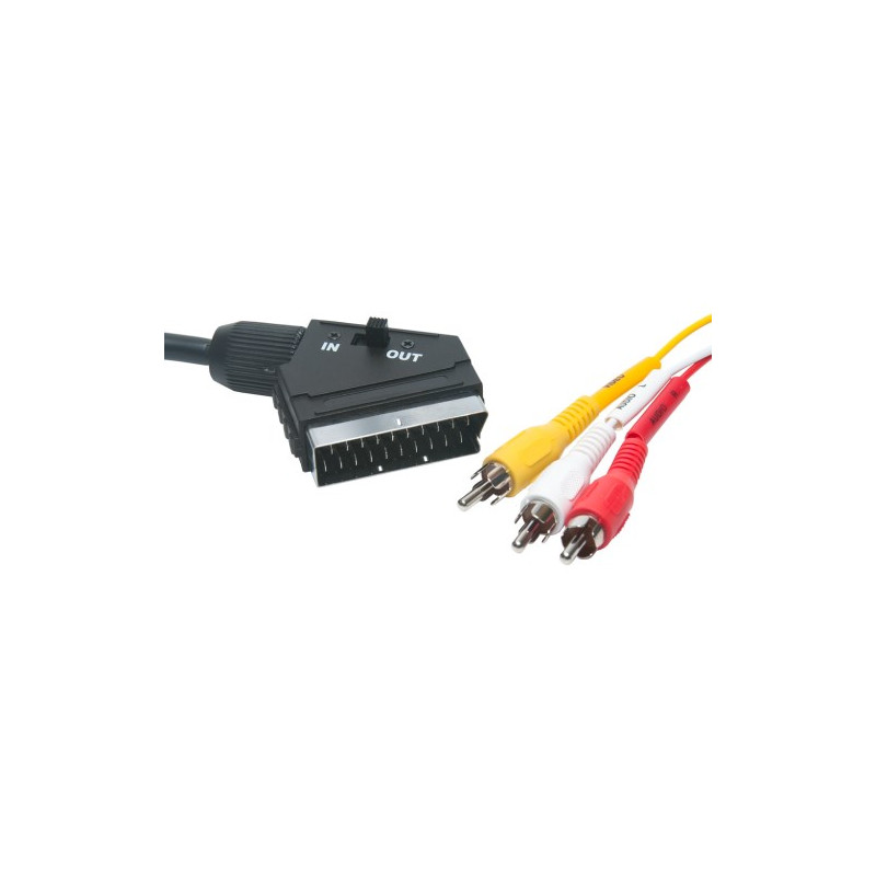 Conexion audio/video M peri-3M RCA est. conmutador IN-OUT 1,5m. AVALVA
