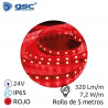 Tira LED 5m 24V 7,2w/m Rojo Ancho 10mm SMD 5050 IP65 GSC UUS