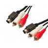 Conexion audio/video 2M miniDIN super-VHS + 2M RCA. 1,5m. AVALVA
