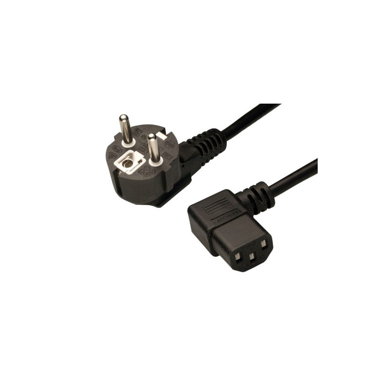 Conexión red schuko 10A/250V tipo codo 1,8m Homologada VDE AVALVA