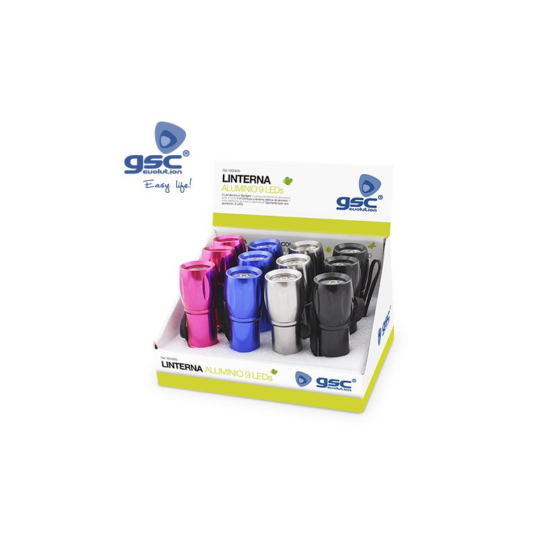 Linterna LED 2w 45Lm de Aluminio Funciona a pilas Caja de 12 unidades (Precio por unidad) GSC C12/48