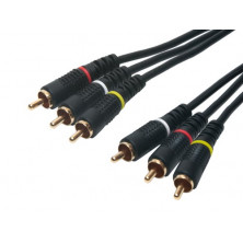 Conexion libre oxigeno audio/video 6M RCA. 1,5m. AVALVA
