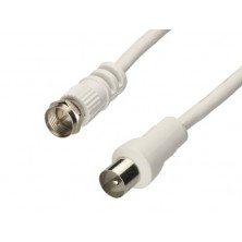 Conexion Coaxial Antena TV a F Rosca 1,5 m Blanco AVALVA