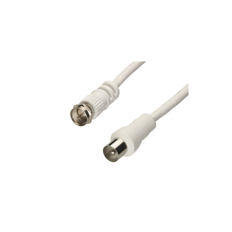 Conexion Coaxial Antena TV a F Rosca 1,5 m Blanco AVALVA