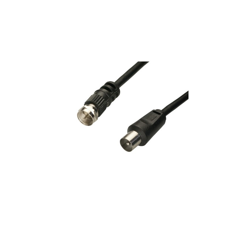 Conexion Coaxial Antena TV a F Rosca 1,5m Negro AVALVA