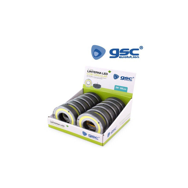 Linterna Circular LED 2w 80Lm con gancho Caja de 12 unidades (Precio por unidad) GSC