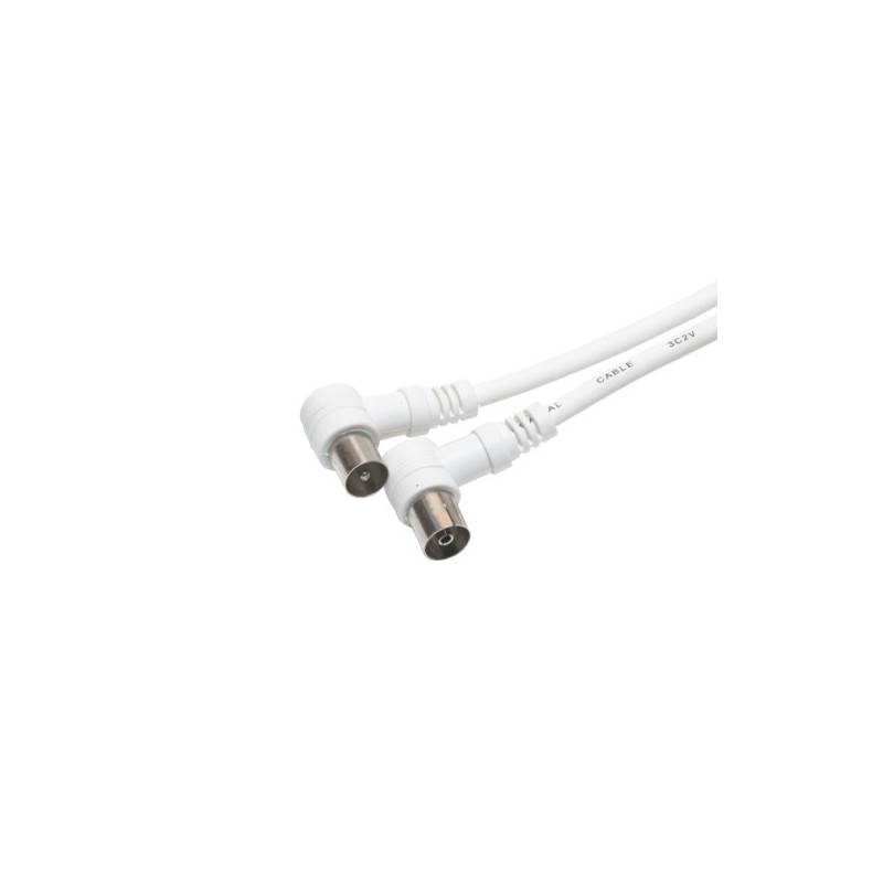 Conexion Coaxial Antena TV 1M-1H 9.5mm codo. 2,5m. AVALVA