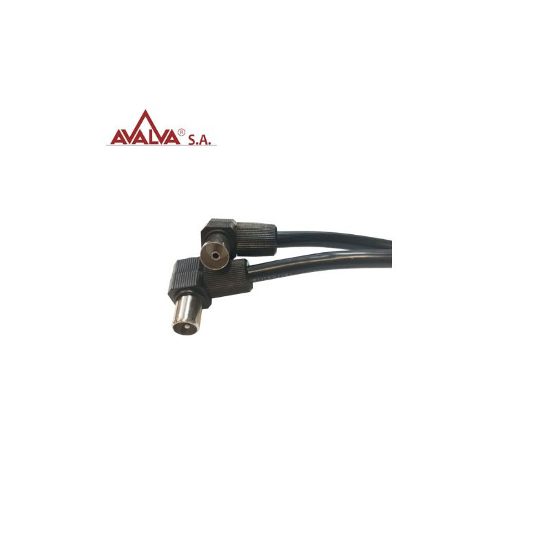 Conexión TV 1M-1H 9.5mm acodada ensamblada 3C2V 2,5m AVALVA