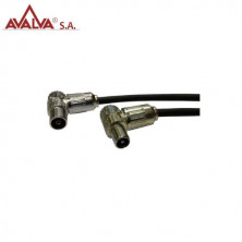 Conexion TV 1M-1H 9.5mm acodado con conectores metálicos RG59 2,5m AVALVA