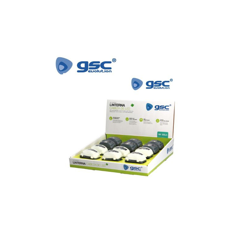 Linterna Frontal LED 1w luz blanca y roja Caja de 12 unidades (Precio por unidad) GSC C12/96