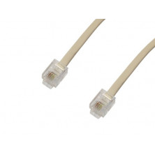 Conexion telefonica Macho Macho 6P4C. 0,75m. Blister AVALVA