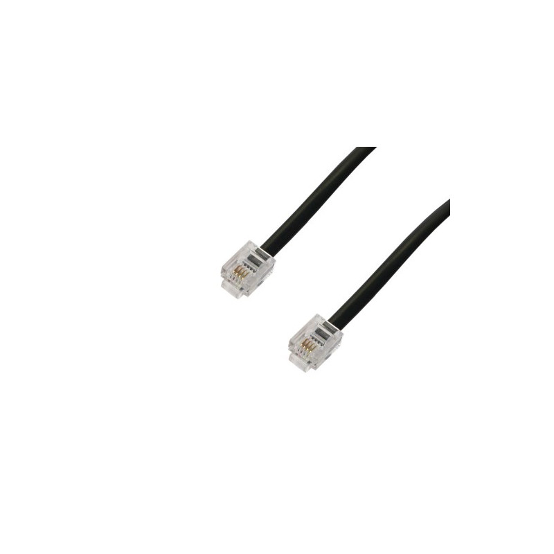 Conexion telefonica Macho Macho 6P4C. 2,2m. Negro AVALVA
