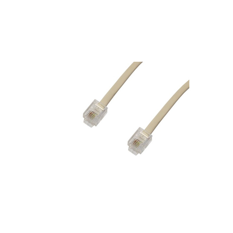 Conexion telefonica Macho Macho 6P4C. 4,5m. AVALVA