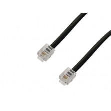 Conexion telefonica Macho Macho 6P4C. 4,5m. Negro AVALVA