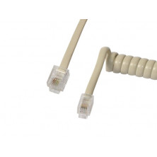 Conexion telefonica M 4P4C-M 6P4C rizado plano Blanco 3,5m. AVALVA