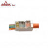 Conector modular 8P8C pasante Blindado para Cable rígido Cat6 AVALVA