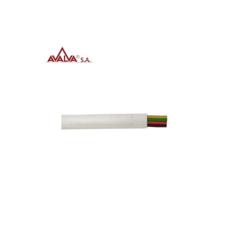 Cable telefónico 4 vías Blanco, marfil. Sin carrete 100m Rollo AVALVA