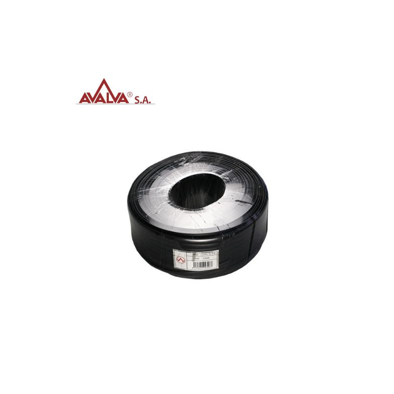 Cable telefónico 8 vías Negro. Sin carrete 100m Rollo AVALVA