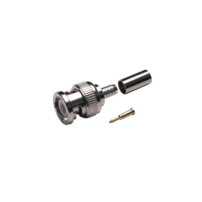 Conector Macho BNC crimp RG58 casquillo suelto AVALVA