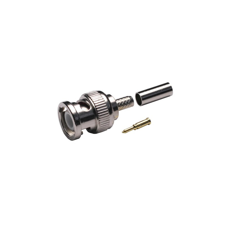 Conector Macho BNC crimp RG174 casquillo suelto AVALVA