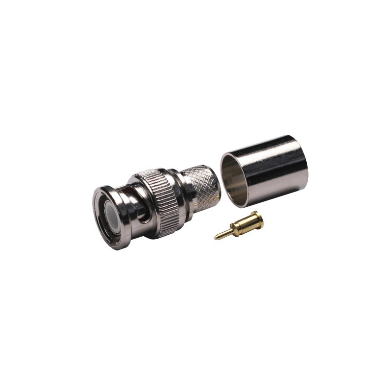 Conector Macho BNC crimp RG213 casquillo suelto AVALVA