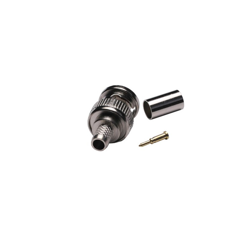 Conector Macho BNC crimp RG6 casquillo suelto AVALVA